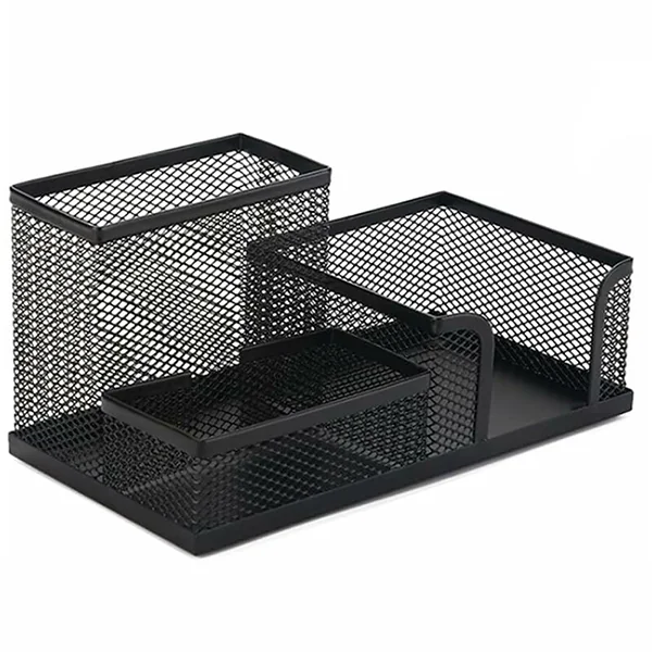 ORGANISATEUR DE BUREAU METAL 3 COMPARTIMENTS NOIR